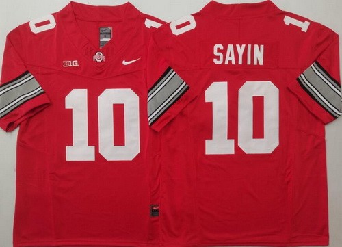 Men's Ohio State Buckeyes #10 Julian Sayin Limited Red 2025 FUSE College Football Jersey