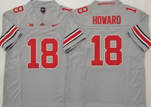 Men's Ohio State Buckeyes #18 Will Howard Gray FUSE College Football Jersey