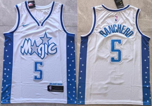 Men's Orlando Magic #5 Paolo Banchero White 2025 City Swingman Jersey