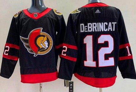 Men's Ottawa Senators #12 Alex DeBrincat Black Authentic Jersey