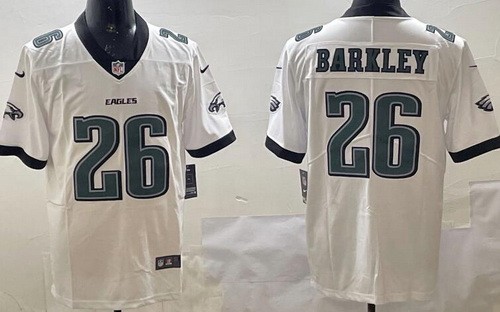 Men's Philadelphia Eagles #26 Saquon Barkley Limited White Vapor Jersey