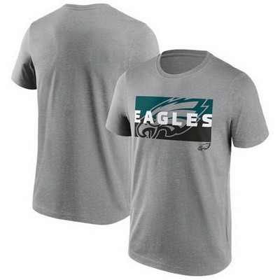 Men's Philadelphia Eagles Gray Square Off Tri Blend T Shirt