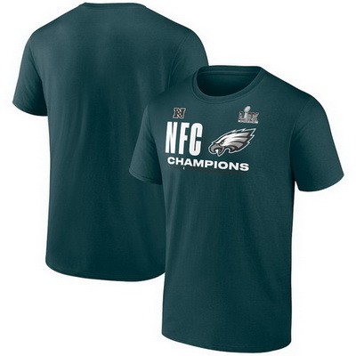 Men's Philadelphia Eagles Midnight Green NFC Champions Super Bowl LIX T Shirt