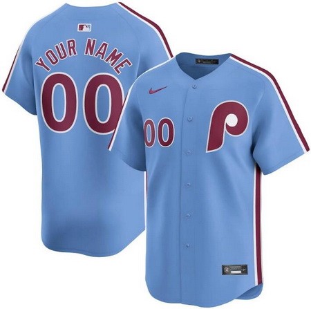Men's Philadelphia Phillies Customized Light Blue Limited Jersey