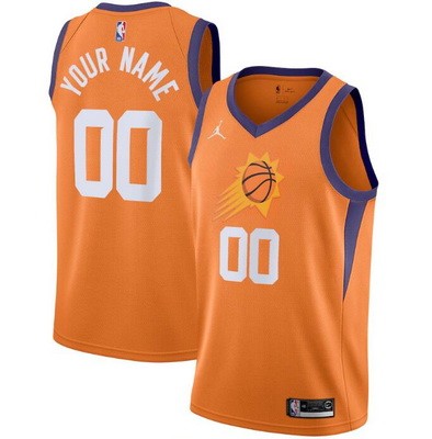 Men's Phoenix Suns Customized Orange Statement Stitched Swingman Jersey