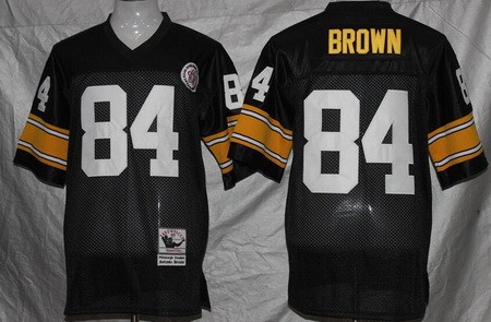 Men's Pittsburgh Steelers #84 Antonio Brown Black Throwback Jersey