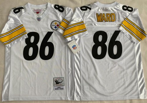 Men's Pittsburgh Steelers #86 Hines Ward White 2005 Throwback Jersey