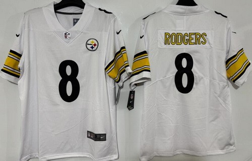 Men's Pittsburgh Steelers #8 Aaron Rodgers Limited White Vapor Jersey