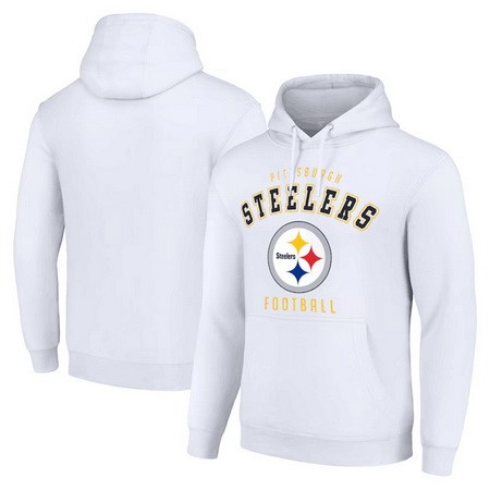 Men's Pittsburgh Steelers Starter White Logo Pullover Hoodie