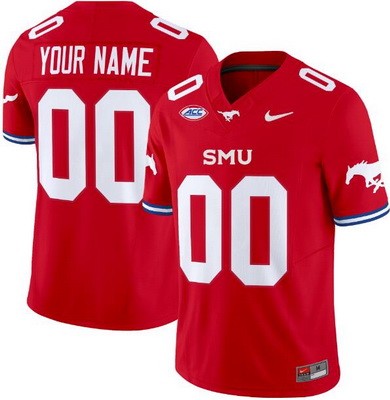 Men's SMU Mustangs Custom Limited Red FUSE College Football Jersey