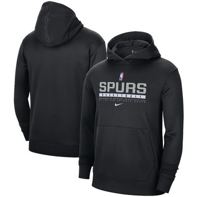 Men's San Antonio Spurs Black Spotlight On Court Practice Performance Pullover Hoodie