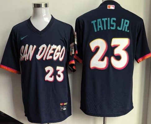 Men's San Diego Padres #23 Fernando Tatis Jr Navy 2026 City Connect Stadium Jersey