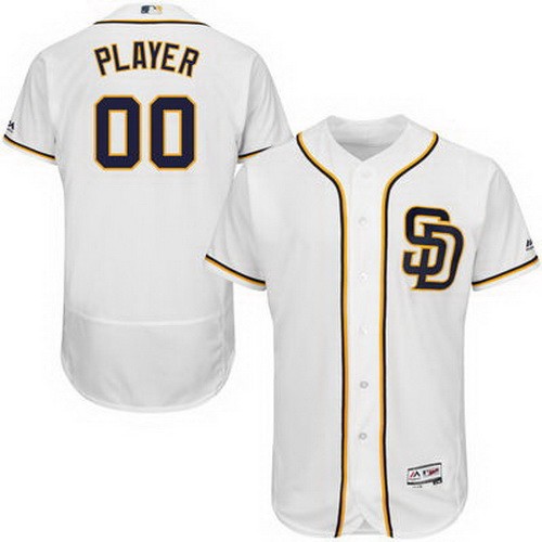 Men's San Diego Padres Customized White FlexBase Jersey