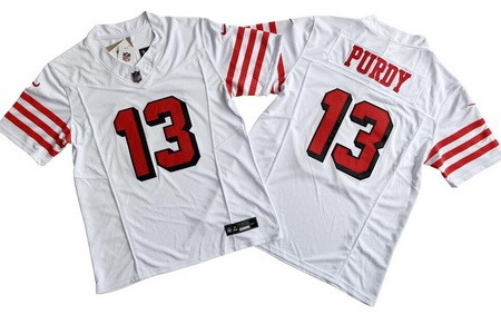 Men's San Francisco 49ers #13 Brock Purdy Limited White Alternate FUSE Vapor Jersey