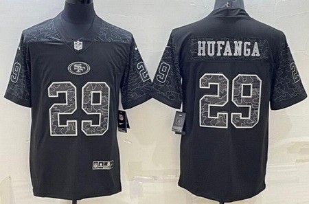 Men's San Francisco 49ers #29 Talanoa Hufanga Limited Black RFLCTV Jersey