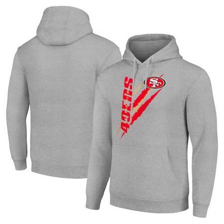 Men's San Francisco 49ers Starter Gray Color Scratch Pullover Hoodie