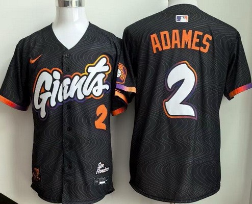 Men's San Francisco Giants #2 Willy Adames Black 2025 City Connect Limited Jersey