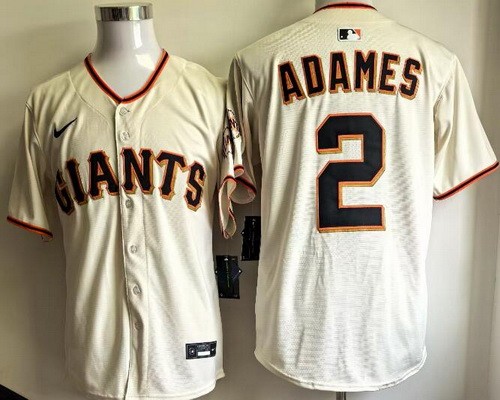 Men's San Francisco Giants #2 Willy Adames Cream Limited Jersey