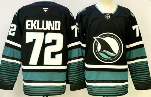 Men's San Jose Sharks #72 William Eklund Black Authentic Jersey