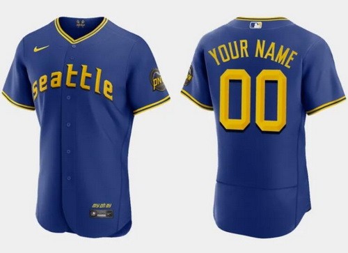 Men's Seattle Mariners Customized Royal 2023 City Authentic Jersey