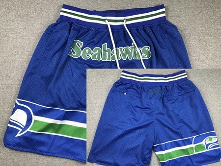 Men's Seattle Seahawks Blue Throwback Just Don Shorts