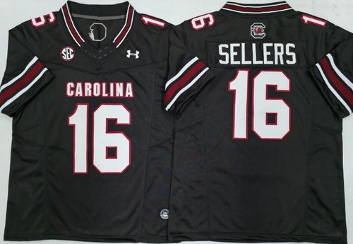 Men's South Carolina Gamecocks #16 LaNorris Sellers Black FUSE College Football Jersey