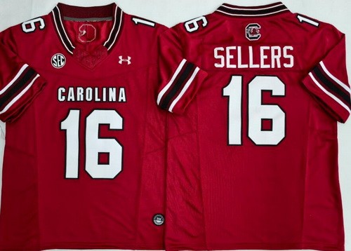 Men's South Carolina Gamecocks #16 LaNorris Sellers Red FUSE College Football Jersey