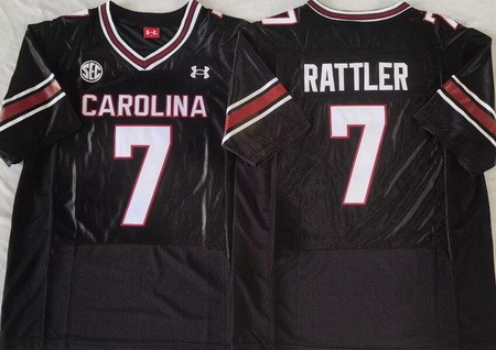 Men's South Carolina Gamecocks #7 Spencer Rattler Black College Football Jersey