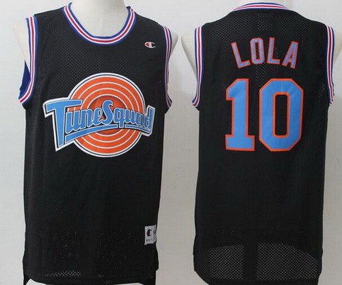 Men's Space Jam Tune Squad #10 Lola Bunny Black Basketball Jersey