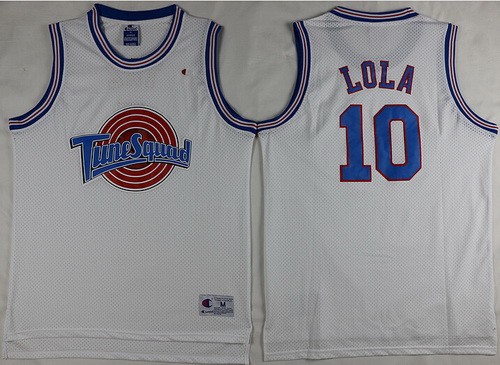 Men's Space Jam Tune Squad #10 Lola Bunny White Basketball Jersey