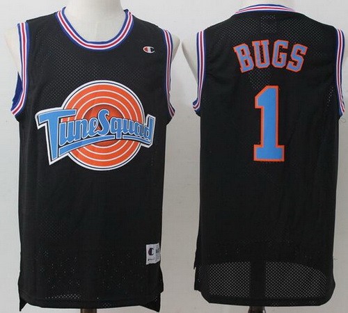 Men's Space Jam Tune Squad #1 Bugs Bunny Black Basketball Jersey