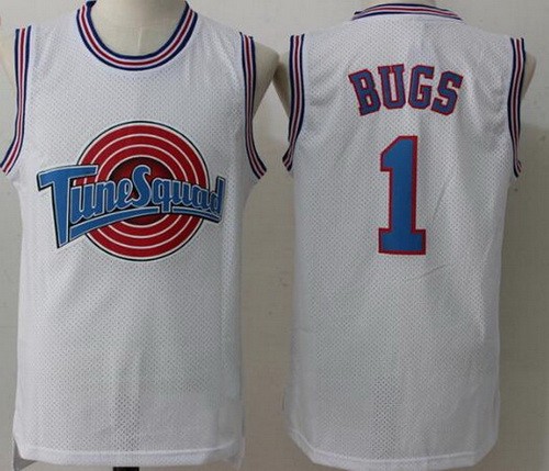 Men's Space Jam Tune Squad #1 Bugs Bunny White Basketball Jersey