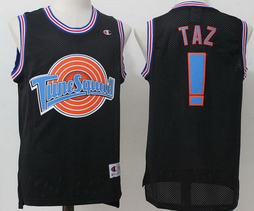 Men's Space Jam Tune Squad #! Taz Black Basketball Jersey