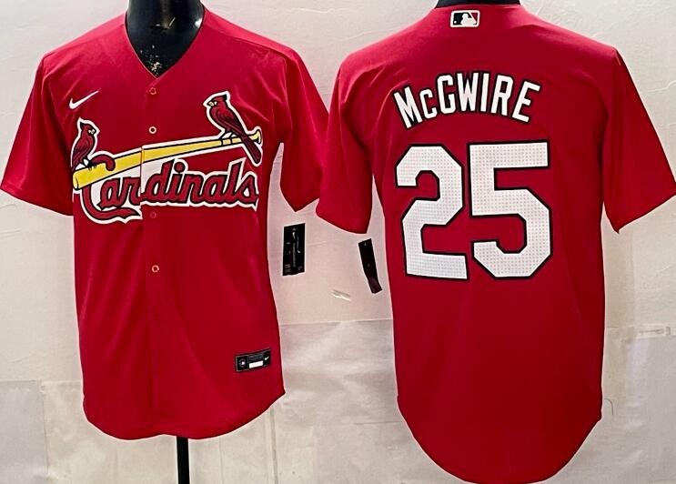 Men's St Louis Cardinals #25 Mark McGwire Red Cool Base Jersey