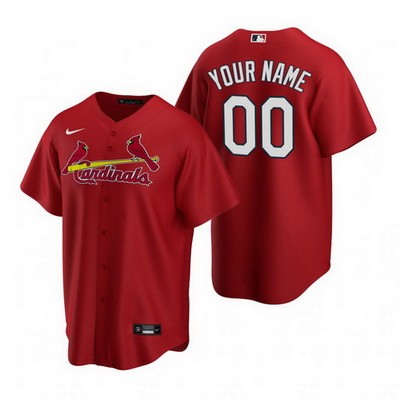 Men's St Louis Cardinals Customized Red Alternate 2020 Cool Base Jersey