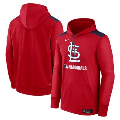 Men's St Louis Cardinals Red Authentic Collection Performance Pullover Hoodie