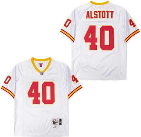 Men's Tampa Bay Buccaneers #40 Mike Alstott White Throwback Jersey