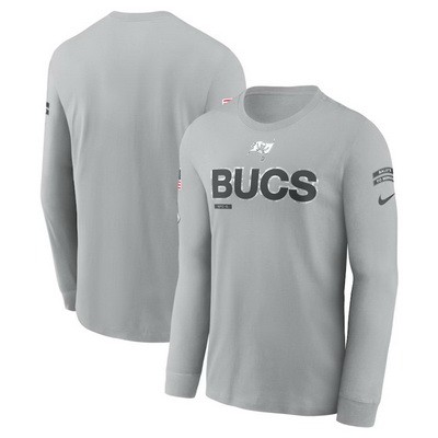 Men's Tampa Bay Buccaneers Gray 2024 Salute To Service Long Sleeve T Shirt
