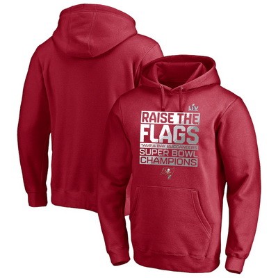 Men's Tampa Bay Buccaneers Red 2021 Super Bowl LV Champions Pullover Hoodie 210302