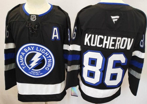 Men's Tampa Bay Lightning #86 Nikita Kucherov Black Authentic Jersey