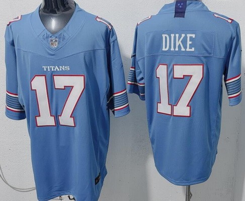 Men's Tennessee Titans #17 Chimere Dike Limited Light Blue FUSE Vapor Jersey