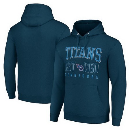 Men's Tennessee Titans Starter Navy Throwback Logo Pullover Hoodie