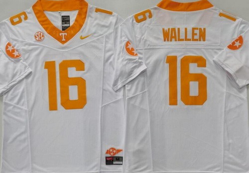 Men's Tennessee Volunteers #16 Morgan Wallen White FUSE College Football Jersey