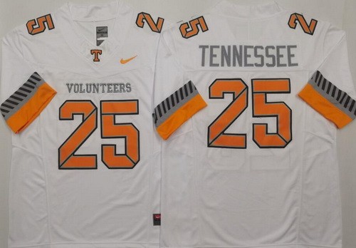 Men's Tennessee Volunteers #25 Tennessee Limited White 2025 College Football Jersey