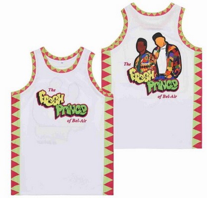 Men's The Fresh Prince Bel Air Academy Jazzy Jeff White Basketball Jersey