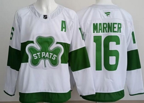 Men's Toronto Maple Leafs #16 Mitch Marner White St Pats Authentic Jersey