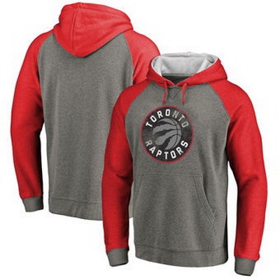 Men's Toronto Raptors Gray Red 2 Printed Pullover Hoodie