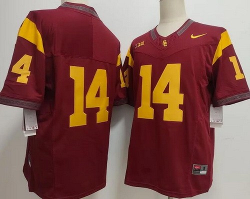 Men's USC Trojans #14 Jayden Maiava Limited Red College Football Jersey