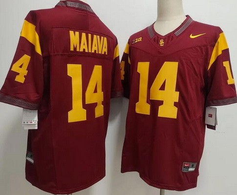 Men's USC Trojans #14 Jayden Maiava Limited Red Player Name College Football Jersey