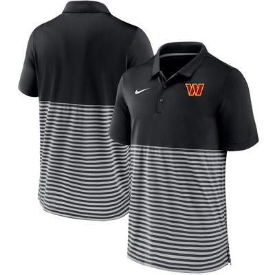Men's Washington Commanders Black Stripes Patchwork Polo